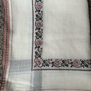 Beautiful Embroidered floral tablecloth 64”x52” Made in West Germany